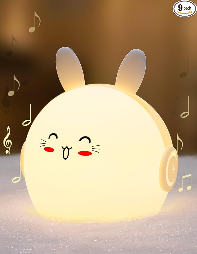 Night Light Kids, Cute Soft Glow Protect Eyes Night Light Bunny Lamp with 30mins Timer Rechargeable Nightlight for Kids Children Women Girls Toddler Bedroom Bedside Livingroom