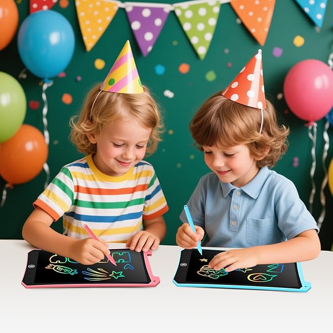 EooCoo Toddler Drawing Toys, 10 Inch LCD Writing Tablet for Kids 2 Pack, Toddler Boys Girls Gifts Drawing Pad, Mess Free Coloring Used for Travel Toys, Learning Activities for 3 4 5 6 Years Old