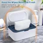 6 Pack Baby Wipes Dispenser Wipe Holder with Lids Refillable Container with Sealing Design Keeps Fresh Easy Open and Close for Bathroom Baby Nursery(Dark Blue)