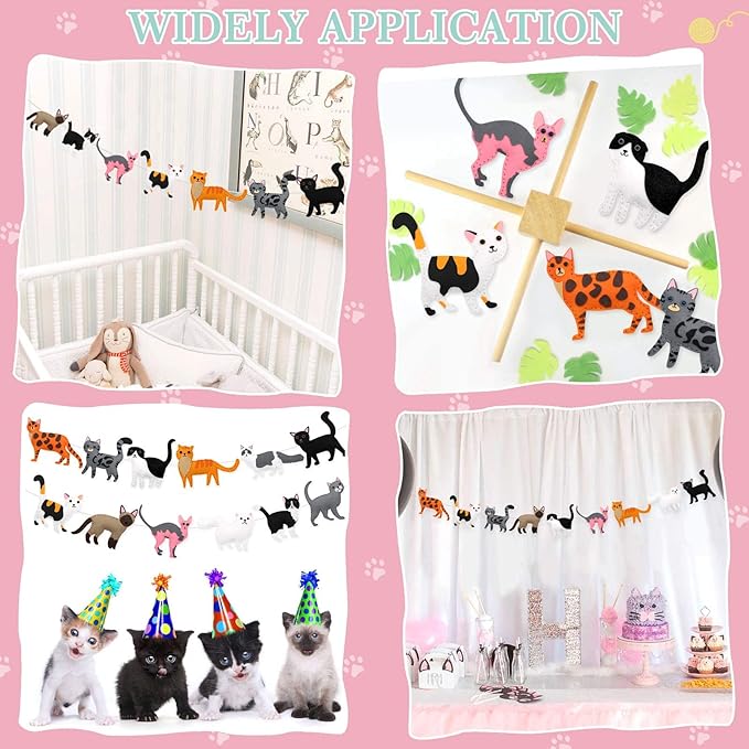 CiyvoLyeen Kitten Craft Kit Kids DIY Crafting and Sewing Set Kitty Cat Stuffed Animal Felt Plushies for Girls and Boys Educational Beginners Sewing Gift Ideas