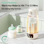 Portable Bottle Warmer for Travel, Formula Warmer On The Go, Milk Warmer for Breastmilk Water Soup, with Fast Heating & Long Battery Life, 17 OZ to Meet Your All-Day Needs, for Outdoor, Car, Journey