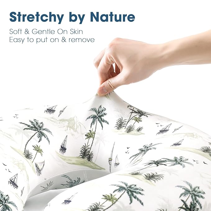 GRSSDER Nursing Pillow Cover Stretchy Minky Removable Nursing Covers for Breastfeeding Pillows, Ultra Soft Comfortable Slipcover for Boy and Girls, Sunny Holiday