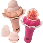 Moonkie Baby Fruit Feeder, BPA Free Silicone Food Feeder for Infant Self Feeding, Mesh Feeder with Two Pouches, Baby Shower Gifts 4 Months+, 2 Pack