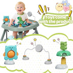 15 in 1 Convertiable High Chair for Babies and Toddlers, 2 in 1 Highchair & Activity Center w/Toys, Booster Seat, Toddler Chair w/5-Point Harness & Removable Tray & 2-Layer Cusion (Green)