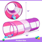 Moncoland Kids Play Tunnel Tent for Toddler, 6-ft Pop Up Crawl Toy Baby Children or Dog Cat with Breathable Mesh, Collapsible Gift Boy & Girl Indoor Outdoor Game(Colorful Mesh)