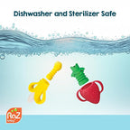 RaZbaby Fruitique Fruit Feeder One-Piece Baby – Larger Opening for Refilling & Fits More Fresh/Frozen Fruit for Teething Relief, Easy to Hold, Safer Design, BPA-Free, Dishwasher Safe - Banana