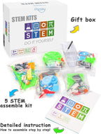 Poraxy 5 Set STEM Science Kits for Kids Ages 8-12, Robotics Model Car, Toys for Ages 8-13, Building Engineering Experiment Projects, Birthday Gifts for Boys Girls 6 7 8 9 10 11 12 13 Year Old