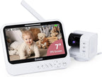 No WiFi Baby Monitor, 7" IPS Screen, 720p Baby Monitor with Camera and Audio, 5000mAh Battery, 1000ft Range, 6 Lullabies & 2 White Noise, VOX, Temperature Sensor, Night Vision, 2-Way Talk
