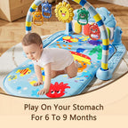 Alive Lovely Baby Gyms Play Mats, Musical Activity Center Baby Piano Gym Mat, Music and Lights Tummy Time Padded Mat for Newborn 0 to 3 6 9 12 Months