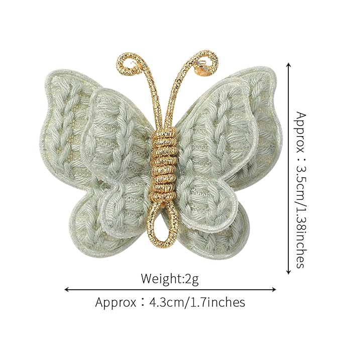 2 Pcs Butterfly Hair Bow Girl, Kid's Cute Hair Clips Barrettes Accessories for Infants Toddlers Baby Kids Fine Hair (Mint Green)