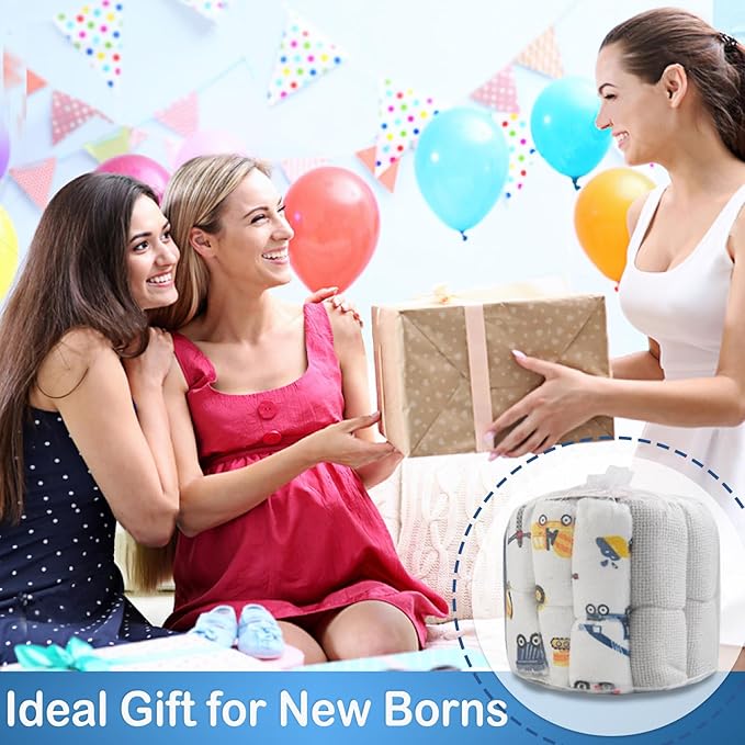 softan Baby Washcloths, 24Pack Baby Wash Cloths Extra Soft & Ultra Absorbent, Baby Towels Face Towel Unisex for Boys Girls Face & Body, Washclothes Gentle on Sensitive Skin, 9''x 9'' Truck