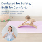 Baby Play Mat for Summer, 1.3 Thick Extra Large Memory Foam Cooling Floor Tummy Time Mat, Soft & Breathable, Non-Slip Rectangular for Toddlers’ Playtime & Rest(Pink,79"x118")