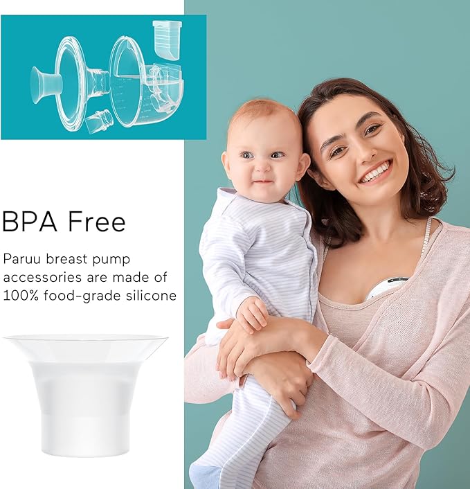 Paruu P10 Flange Insert 19mm, Original Breast Pump Parts, Wearable Breast Pump Replacement Accessories, 2 Pack