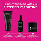 Pregnancy Bump Box, 3-Step Routine, Kit with Belly Scrub, Oil and Butter for Stretch Marks, Organic, Maternity Skin Care, Clean Beauty, The Perfect Gifts for Expectant Moms