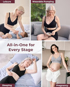 Momcozy CoolFit Nursing Bras for Breastfeeding, Ultra Stretch Seamless Jelly Strip Maternity Bra, Cooling Wireless