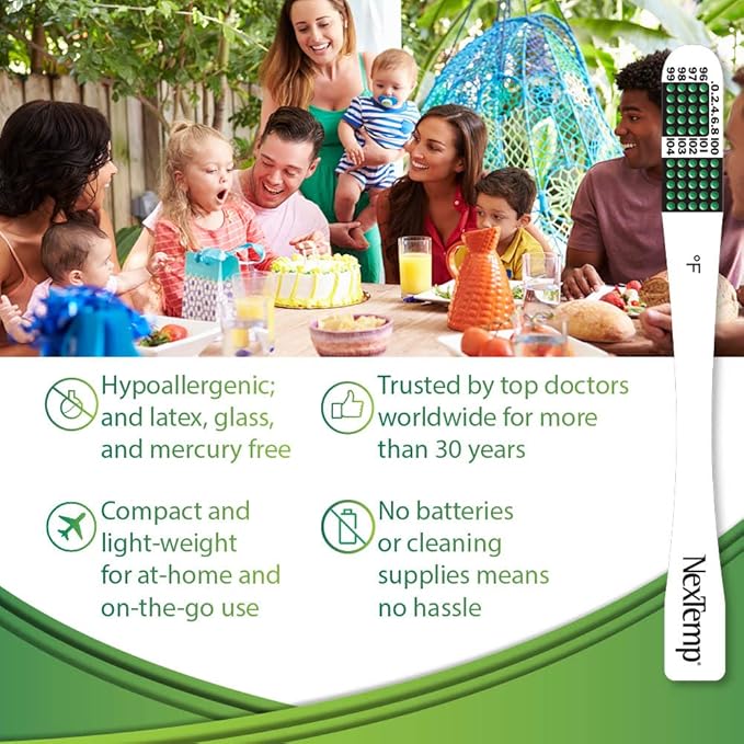 Single-Use Thermometers - Individually Wrapped Disposable First Aid Supplies, High-Accuracy for Work, School, Home, Travel, and Healthcare Use, Fahrenheit, 100-Pack