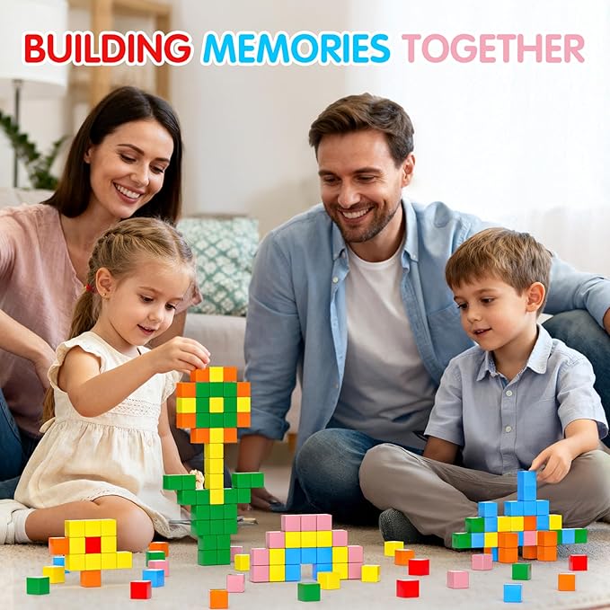 42PCS Magnetic Blocks, Montessori Toys Magnet Cubes, STEM Educational Sensory Magnetic Building Blocks for Todders Birthday Gifts
