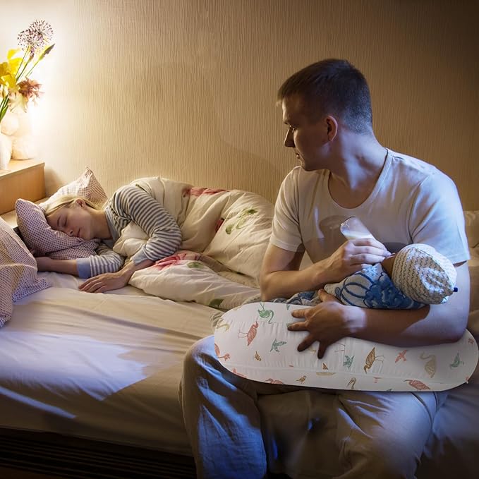 Little Grape Land Nursing Pillow, Breast Feeding Pillows for Mom, Birds Soft Cover with Breathable Filling, Feeding Support Pillow for 0-12 Months, Multifunctional Support Cushion for Travel