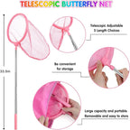 INNOCHEER Kids Explorer Kit & Bug Catcher Kit & Safari Costume Kit, Outdoor Exploration Set with Hat, Vest, Butterfly Net and Bugs Book for Boys Girls 3-12 Years Old (Camouflage Pink)