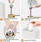 KPQ Small Bedside Lamp Touch Control Table Lamp with USB A+C Charging Ports & AC Outlet 3-Way Dimmable Nightstand Lamp with Linen Fabric Shade for Bedroom Living Room