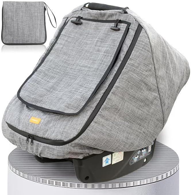 Waterproof Baby Car Seat Cover，Cold Weather Carseat Cover for Babies,Infant Car Seat Cover Canopy for Boy Girls,Windproof Car Seat Canopy for Boys & Girls, Keeps Babies Warm and Cozy
