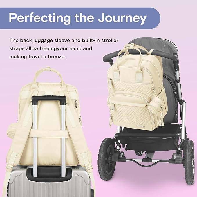 iniuniu Diaper Bag Backpack, 4 in 1 kit Large Unisex Baby Bags for Boys Girls, Waterproof Travel Back Pack with Diaper Pouch