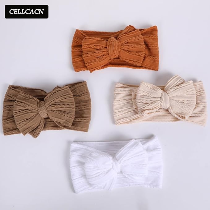 Baby Bows Headbands Nylon Hairbands Baby Girl Bows Hair Accessories for Infant Toddler Essentials (8Color-green, mid)