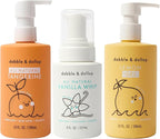 Dabble & Dollop Citrus Kiss Bundle, Natural Bubble Bath, Body Wash & Shampoo for Kids, Paraben & Sulfate Free, Vegan, Gluten-Free, Tear-Free, Tangerine, Vanilla, Lemon (Set of 3)