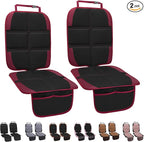 Car Seat Protector for Child, 2 Pack With Mesh Pockets & Non-Slip Backing 600D Durable Under Baby Seat Cover for Back Seat (Burgundy, Standard)