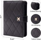 Melsbrinna Rfid Passport Holder for Travel women/Men, Cute Passport Wallet Rfid Blocking Card Slots, Rfid Passport Cover/CaseTravel Wallet, Passport Book Holder (1, LG BLACK)