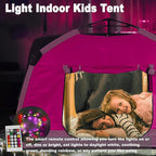 Kids Play Tent-Portable Playhouse Children House -Easy Set up Indoor Outdoor with Carry Bag for Kids-Light Strip Design for Night use -Space for Children and Parents-Birthday