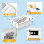 Collapsible Baby Bathtub with Smart Temperature Display, Portable Travel Bathtub, Ideal for 0-36 Months Infants