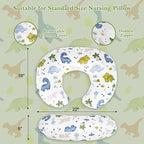 Nursing Pillow Covers 2 Pack – Soft Breathable Cotton, Fits Standard Breastfeeding Pillows, Washable & Hypoallergenic for Newborn Baby Girls & Boys,Cover Only