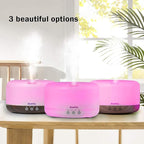 BlueHills Premium 1000 ML Large Essential Oil Diffuser Humidifier for Room Home Aromatherapy Big Capacity Oil Diffuser with Décor LED Lights Long Running Round Diffuser Dark Wood Grain – D002