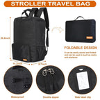 Mactso Stroller Travel Bag Compatible with GB Pockit Air Plus All Terrain and GB Pockit + All City, Lightweight Stroller Travel Backpack for Airplane (Black, L)