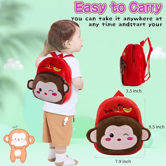 8 Pcs Reborn Baby Doll Clothes with Cute Monkey Backpack for 17-22 Inch Babydolls, Baby Doll Accessories and Clothes Outfit fit Newborn Girl