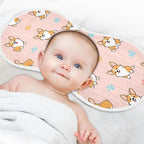 1 Pack Muslin Burp Cloths Cute Dogs Pink Cotton Baby Burp Cloths Soft Burping Cloth Absorbent Spit Up Rags for Newborn Boys Girls 22x11 Inch