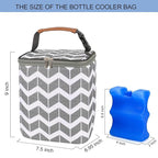 BreastMilk Cooler Bag with Ice Pack Fits 4 Baby Bottles Up to 9 Ounce, Large Baby Bottle Bag Fits for Nursing Mom Daycare