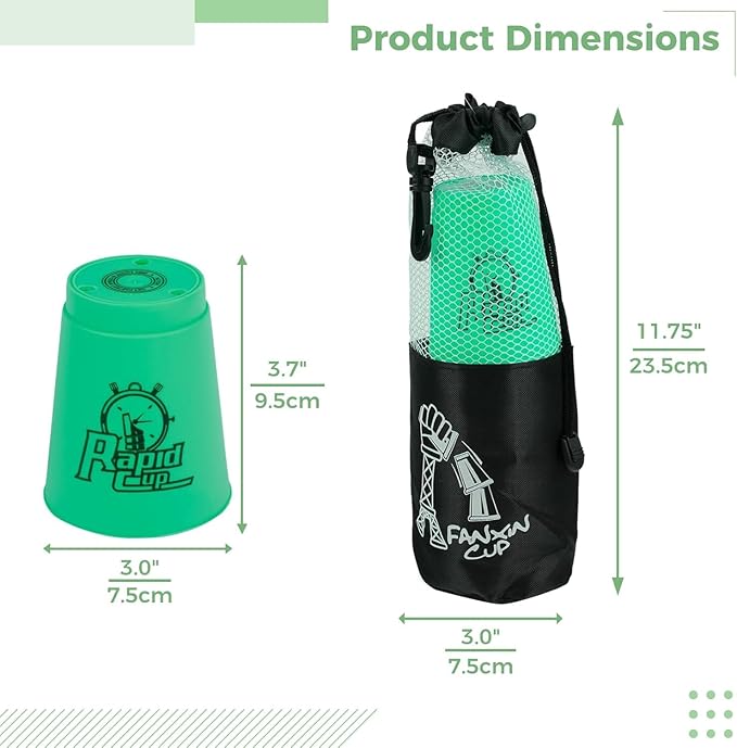 yeesport Sport Stacking Cups, 24pcs Sports Stacking Cups Sport Training Game for Challenge Competition Travel Party Gift for Kids and Adults (Blue+Green)