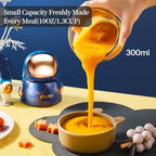 Baby Food Maker Mini Cute and Small Food Processor Puree Blender Grinder Chopper with 2 Glass Bowls(0.6L+0.3L) 8 Blades Electric (Without Battery) -2 Bowls