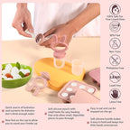 WAJIAYON Baby Breastmilk Popsicle Molds & Baby Fruit Feeder (2 Pack), Baby Food Freezer Tray Storage Containers, Silicone Teething Pacifier Feeder and Teether for Babies,Baby Feeder-Pink