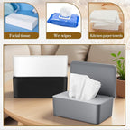 Baby Wipes Dispenser 3 Pack Wipe Holder for Baby & Adult Refillable Baby Wipes Cases with Lid Toilet Container for Bathroom Home Office Cars