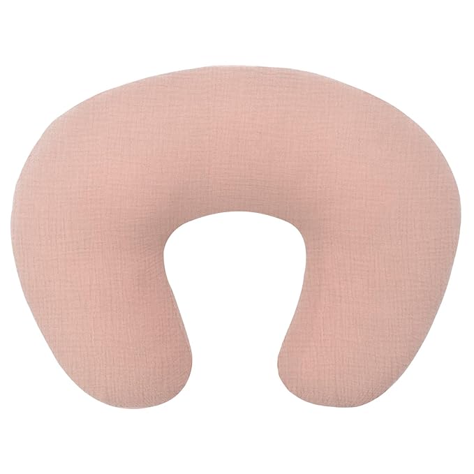 FUNUPUP Muslin Nursing Pillow Cover Compatible with Boppy Nursing Pillow, Soft Baby Nursing Covers for Breastfeeding Pillows for Boys Girls, Blush