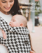 GROWNSY Baby Carrier Newborn to Toddler, Cozy Baby Wraps Carrier, Ergonomic Baby Carrier with Head Support, Houndstooth Black