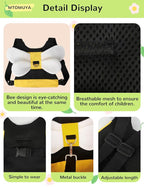 Toddler Harness with Anti Lost Wrist Link - Cute Children Leashes, Yellow Bees Baby Traction Safety Rope Leash with Key Lock Design, for Boys/Girls Walking Assistant