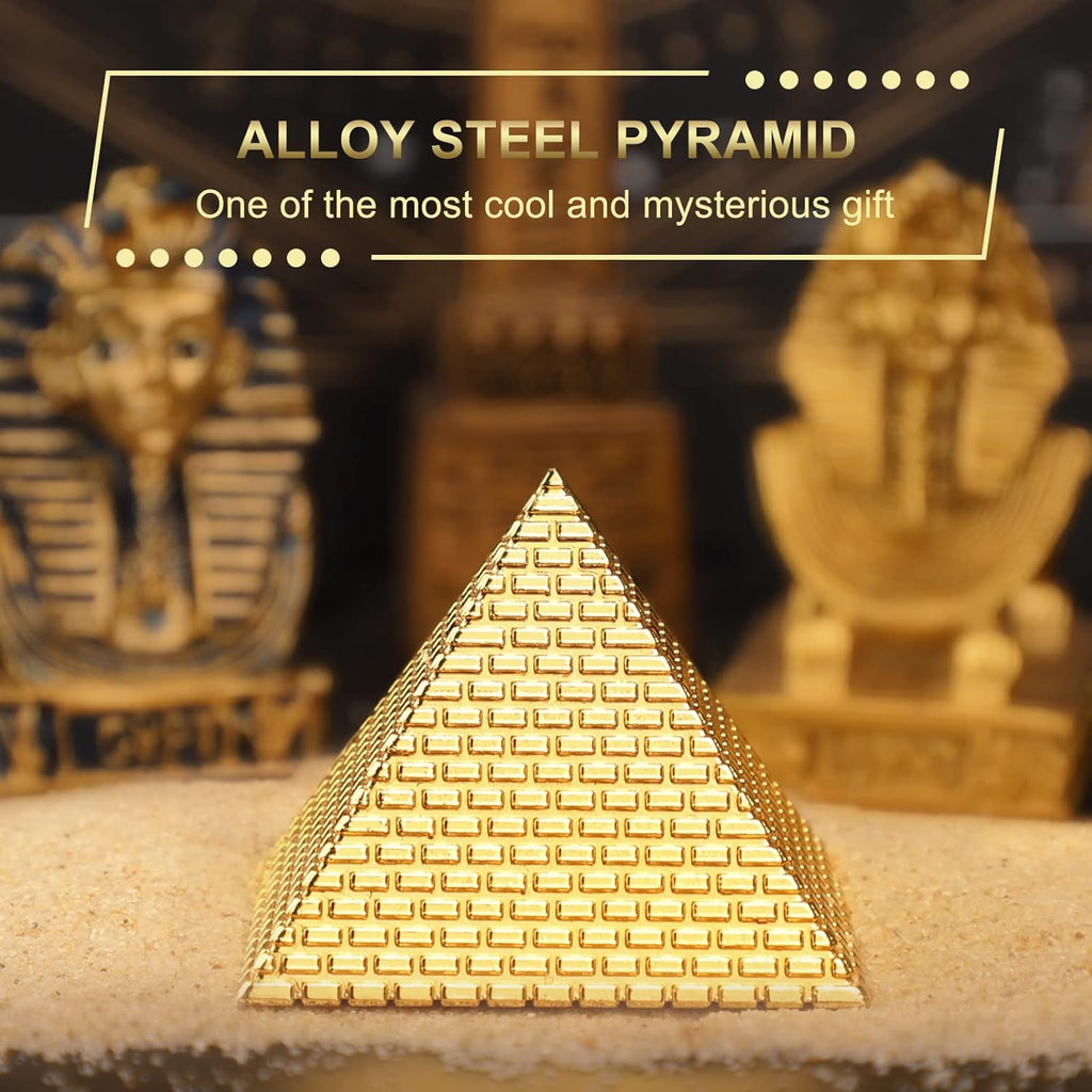 Egyptian Fidget Spinner Toy for Kids Adults, Metal Pyramid Fingertip Hand Finger Spinner, Heavy Duty Cool Desk Decoration Toy for Home Office, Sicence Kit Gadget, Perpetual Motion Spinning