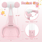 Baby Shower Stand, No-Assembly Baby Bath Stand with Enlarged Anti-Slip Base, Foldable Adjustable Toddler Shower Standing Support, Soporte para Bañera de Bebe, Ideal Gift for Infant 6–36 Months (Pink)