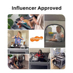 Pamo Babe 1-Second Setup 5-in-1 Playard for Babies - Heavy-Duty Steel Frame for Safe Sleep Space, Portable Crib with Zip Door & Changing Table, Locking Wheels, Breathable Mesh