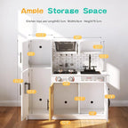 soges Kids Kitchen Playset with Lights & Sounds - 31" H Interactive Pretend Play Toy with Storage Cabinet, Stainless Steel Cookware, Eco-Friendly Design, for Toddlers Ages 3 Years and Over