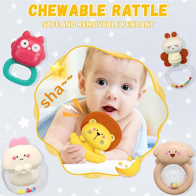 Baby Crib Mobile with Night Lights and Music,Hanging Mobile for Crib Bassinet with Rotation, Projection,Remote Control,Babies Crib Toys for Nursery Newborn Infant Boys Girls (Gray)